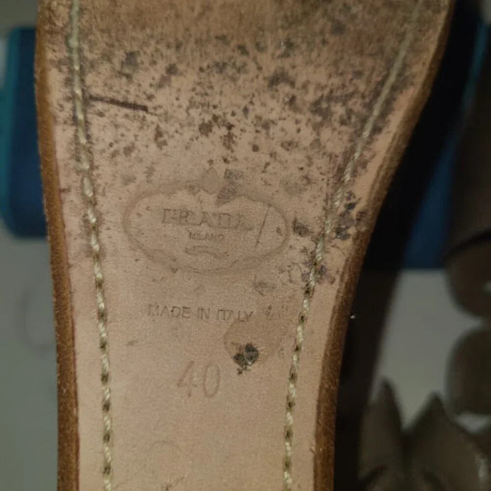 PRADA Platforms Leather EU 40 US size 9 or size 9.5